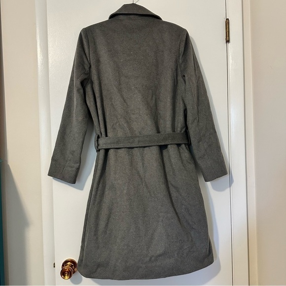 Everlane Wool Cashmere Trench Coat NEW Womens Large Gray - Picture 6 of 9